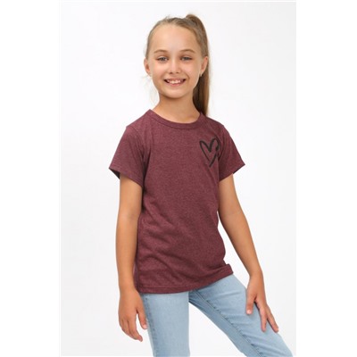 Футболка Сердечко бордо арт. ФУ/сердечко-бордо (В ассортименте)