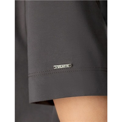 Нарядная футболка с принтом фольгой из премиального хлопка с эластаном