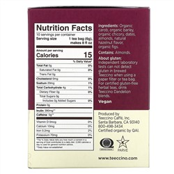 Teeccino, Roasted Herbal Tea, Hazelnut, Caffeine Free, 10 Tea Bags, 2.12 oz (60 g)