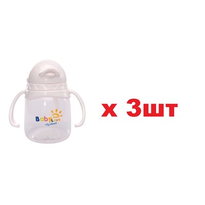 Baby Sun Love поильник с трубочкой пингвин 12мес + 210мл 3шт