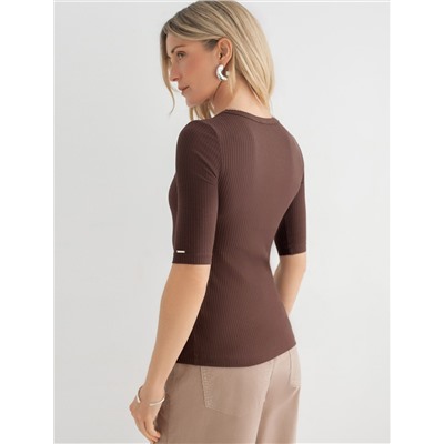 Джемпер из трикотажа в широкий рубчик