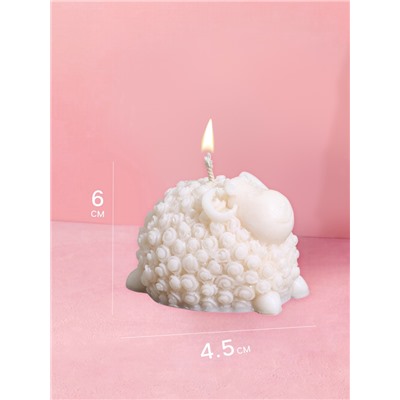 Свеча фигурная формовая «Барашек», 4×4.5×6 см, соевый воск