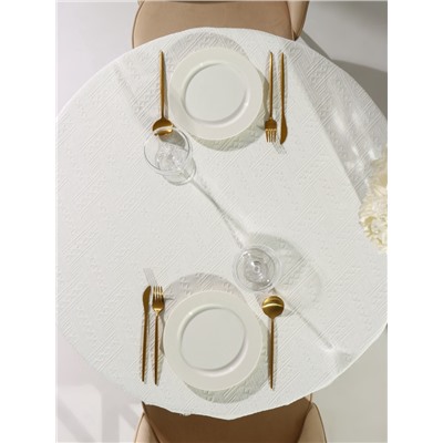 Скатерть «Этель», белая, фактурная, 130×130 см