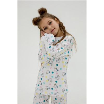 Пижама интерлок Морфей 10117 (Белый/розовый)