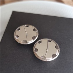 Серьги геометрические круглые, цвет: серебристый, арт.001.578