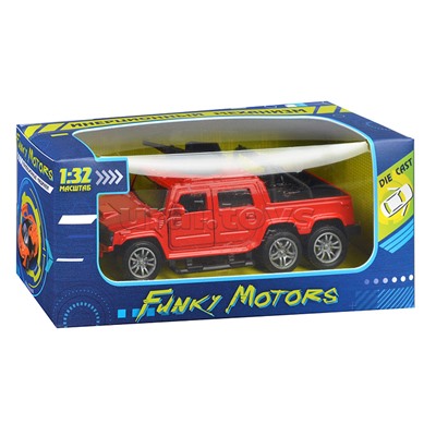 Красная инерционная машинка Горный пикап die-cast,1:32, открывающиеся двери