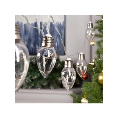 Гирлянда «Нить» 3 м с насадками «Лампочки капля», IP20, прозрачная нить, 80 LED, свечение синее, 8 режимов, 220 В