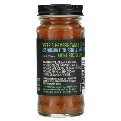 Frontier Natural Products, Органическая каджунская приправа, луизианский вкус, 59 г (2,08 унции)