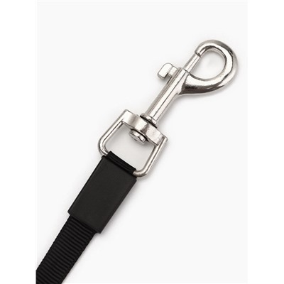 Рулетка для собак «Зарница», 5 м, до 15 кг, чёрная, белая