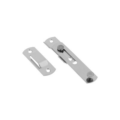 Шпингалет накладной ТУНДРА, прямой, 100 мм, цвет хром