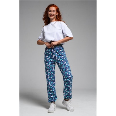 7435 брюки женские (Бирюзовый на джинсе)