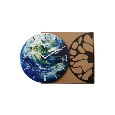 Часы настенные Terra, планета Земля, интерьерные, плавный ход, d=33.5 см