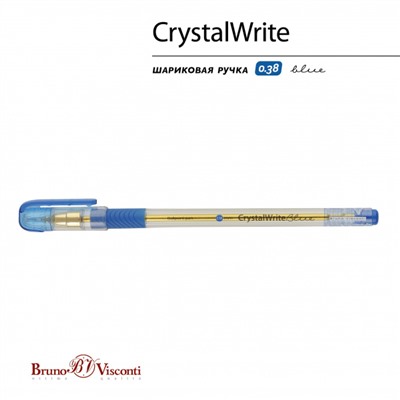 Ручка шариковая 0.38 мм "CrystalWrite" синяя 20-0404/01 Bruno Visconti