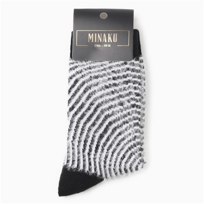 Носки женские махровые MINAKU, чёрные, размер 36-41