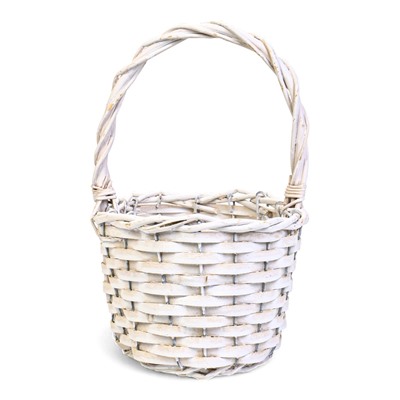Корзина плетёная для хранения, 22×16×12 см, ручка h=13 см, ива, белая