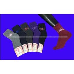 Термоноски женские внутри махра Снежинки