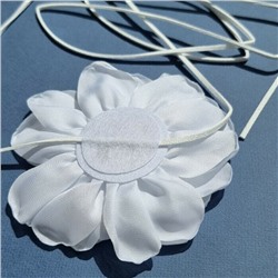 Чокер-колье "Цветок" из ткани, цвет белый, арт.032.438
