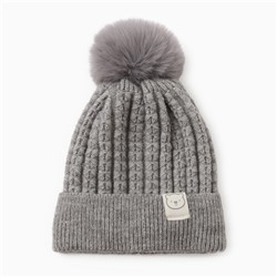 Шапка детская «Крошка Я», размер 48-50 см, серая