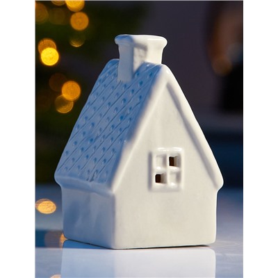 Светодиодная фигура «Уютный дом», 6.5×6×9.8 см, 1 LED, керамика, от батареек LR44×3, тёплый белый свет