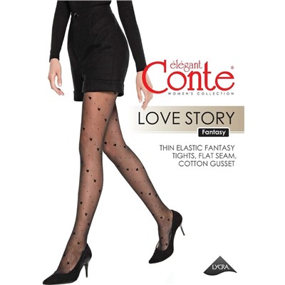 Колготки женские CONTE Колготки в точку и сердечки Love Story