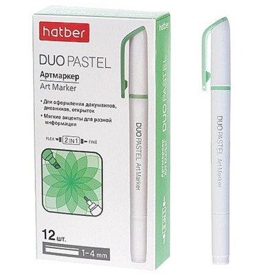 Артмаркер двусторонний Дуо/Duo пастель Ива 1мм/4мм (088702) Хатбер