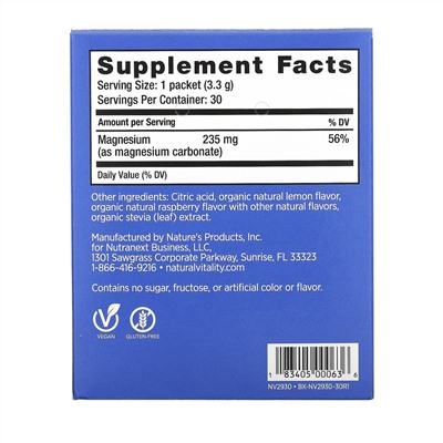 Natural Vitality, CALM, The Anti-Stress Drink Mix, Raspberry-Lemon Flavor, 30 Single Serving Packs, 0.12 oz (3.3 g)