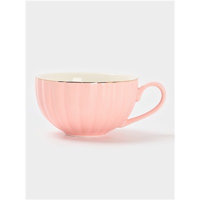 Сервиз чайный Доляна «Вивьен», 12 предметов: 6 чашек 200 мл, 6 блюдец d=15 см, фарфор, розовый