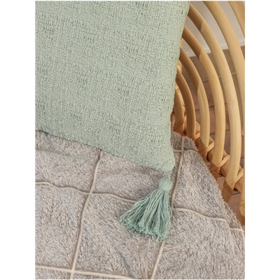 Наволочка декоративная с кисточками SL Home TASSEL, 45×45 см, оливковая
