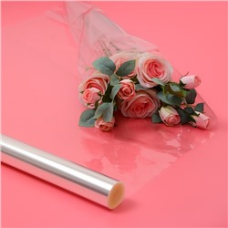 Плёнка для цветов и букетов, прозрачная 0.7×37.5 м, 1000 г, 40 мкм