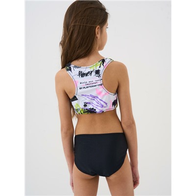 Комплект для девочек: купальный костюм трикотажный, шорты текстильные плавательные