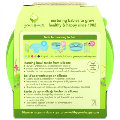 Green Sprouts, Learning Bowl, 9+ Months, Green, 1 Bowl