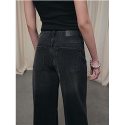 Актуальная коллекция CONTE CON-801 Чёрные джинсы wide leg с кокеткой