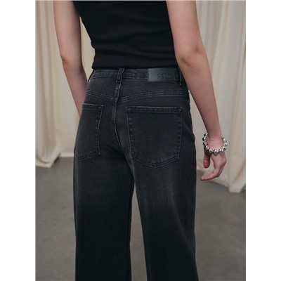 Актуальная коллекция CONTE CON-801 Чёрные джинсы wide leg с кокеткой