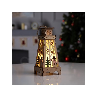 Светодиодная фигура «Снеговик в лесу» 11×23×11 см, дерево, батарейки LR1130×3 (в комплекте), свечение тёплое белое