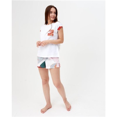 Футболка домашняя с карманом женская KAFTAN «Цветы», размер 40-42