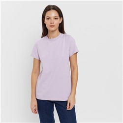 Футболка женская однотонная MINAKU: Basic line, лавандовая, размер 42