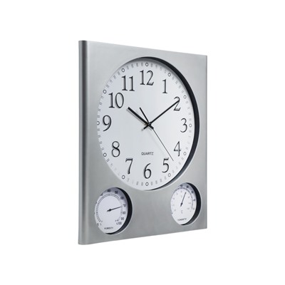 Часы настенные классические «Верность», дискретный ход, термометр, гигрометр, d=32.5 см