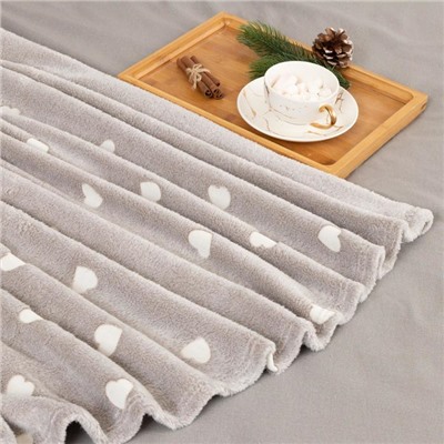 Плед светящийся в темноте «Этель. Love», 180×200 см, корал-флис