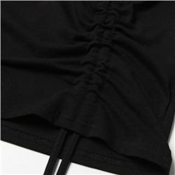 Футболка с кулиской женская MINAKU REGULAR FIT, чёрная, размер 44