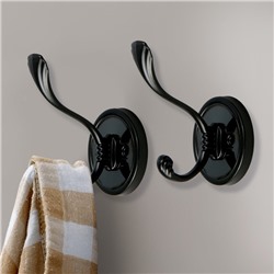 Крючок мебельный CAPPIO VINTAGE, двухрожковый, цвет черный
