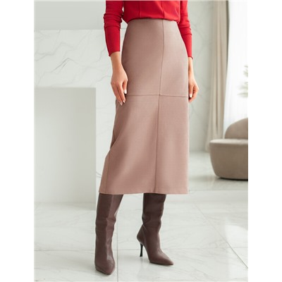 Юбка прямого силуэта из искусственной замши