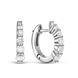 Серьги из серебра с фианитами родированные 925 пробы с-7242р200
