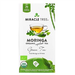 Miracle Tree, Moringa Organic Superfood Tea, Green Tea, Decaffeinated, 25 Tea Bags, 1.32 oz (37.5 g)