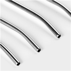 Набор ложек-трубочек барных Доляна, длина 22 см, 6 шт., нержавеющая сталь, серебристый