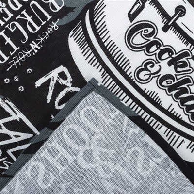 Кухонный набор Rock'n'roll: фартук 60×70 см, прихватка 20×20 см, полотенце 35×60 см