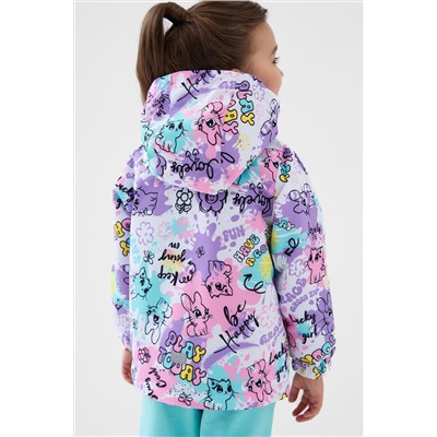 Куртка текстильная с полиуретановым покрытием для девочек (ветровка) PLAYTODAY, 1240298