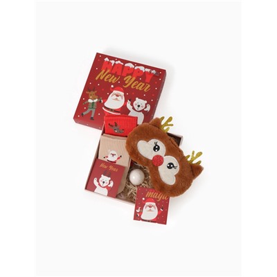 Новогодний подарочный набор KAFTAN Happy NY носки размер 36-39 (23-25 см), бомбочка для ванн