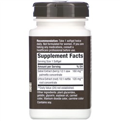 Nature's Way, Prostol, Saw Palmetto & Nettle, 280 mg, 120 Softgels