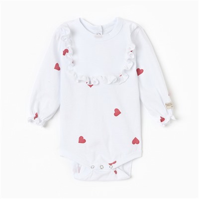 Боди детское с рюшами MINAKU, рост 80-86 см, молочное