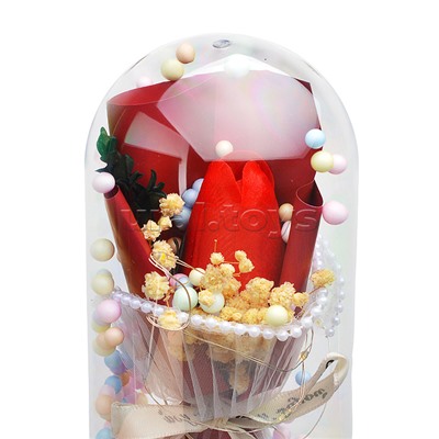 Светильник "Тюльпан" в коробке (красный)